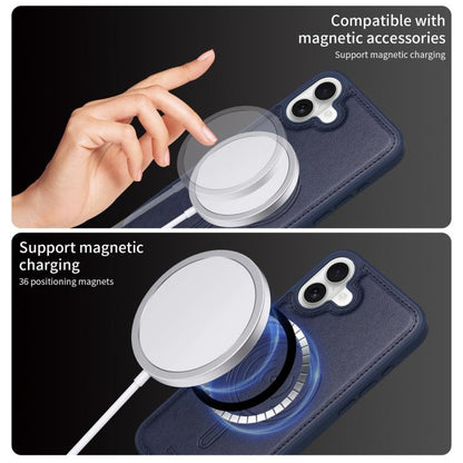 For iPhone 16 Plus BETOPNICE Horizontal Flip Detachable MagSafe Wallet Phone Case(Blue) - iPhone 16 Plus Cases by BETOPNICE | Online Shopping UK | buy2fix
