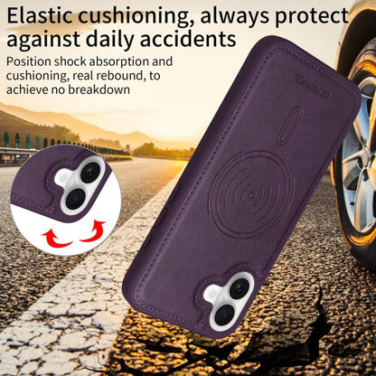 For iPhone 16 Plus BETOPNICE Horizontal Flip Detachable MagSafe Wallet Phone Case(Purple) - iPhone 16 Plus Cases by BETOPNICE | Online Shopping UK | buy2fix