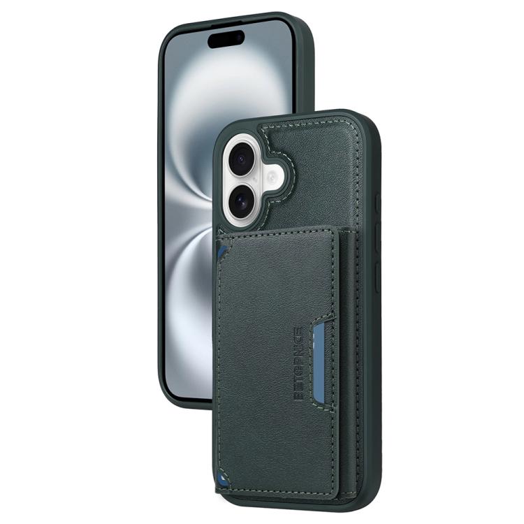 For iPhone 16 BETOPNICE Horizontal Flip Detachable MagSafe Wallet Phone Case(Green) - iPhone 16 Cases by BETOPNICE | Online Shopping UK | buy2fix