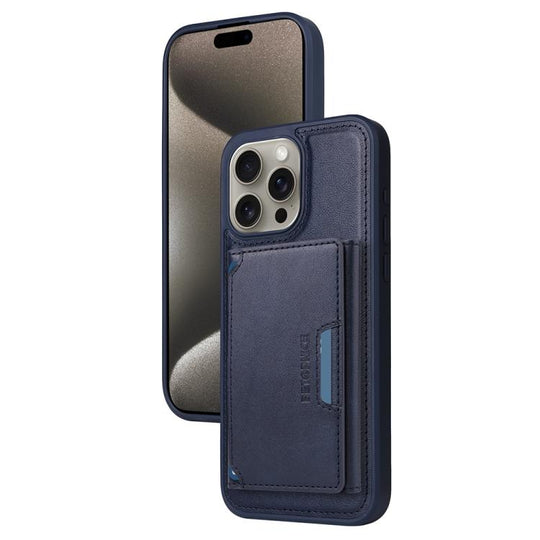 For iPhone 15 Pro Max BETOPNICE Horizontal Flip Detachable MagSafe Wallet Phone Case(Blue)