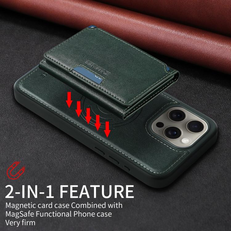 For iPhone 15 Pro Max BETOPNICE Horizontal Flip Detachable MagSafe Wallet Phone Case(Green) - iPhone 15 Pro Max Cases by BETOPNICE | Online Shopping UK | buy2fix