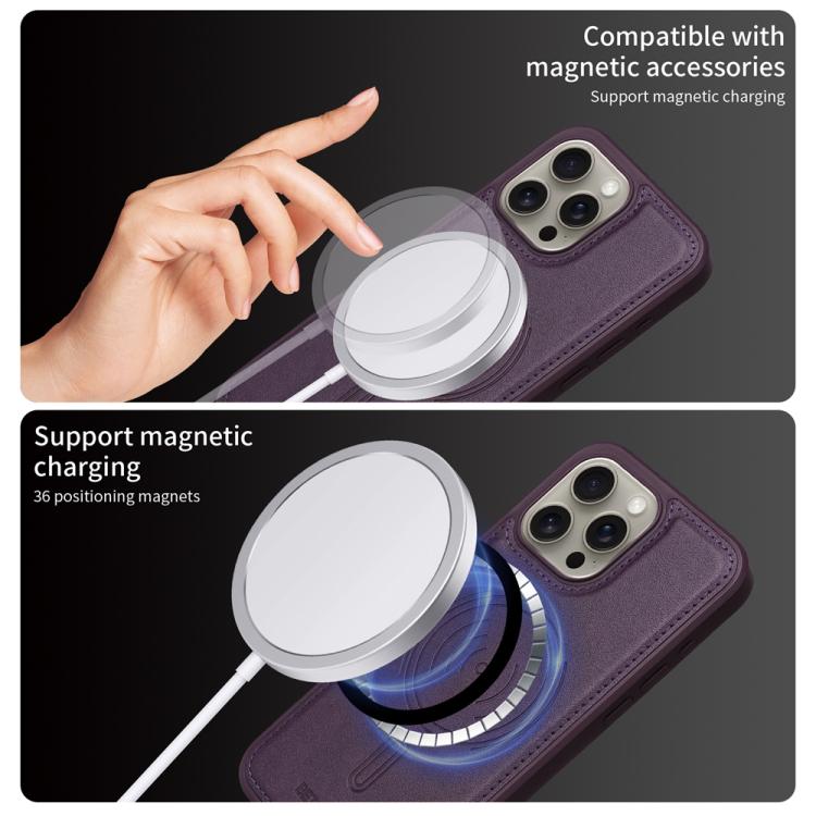 For iPhone 15 Pro Max BETOPNICE Horizontal Flip Detachable MagSafe Wallet Phone Case(Purple) - iPhone 15 Pro Max Cases by BETOPNICE | Online Shopping UK | buy2fix