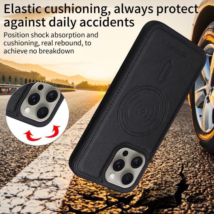 For iPhone 15 Pro Max BETOPNICE Horizontal Flip Detachable MagSafe Wallet Phone Case(Black) - iPhone 15 Pro Max Cases by BETOPNICE | Online Shopping UK | buy2fix