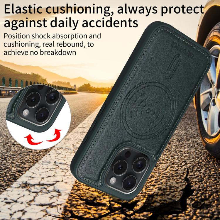 For iPhone 15 Pro BETOPNICE Horizontal Flip Detachable MagSafe Wallet Phone Case(Green) - iPhone 15 Pro Cases by BETOPNICE | Online Shopping UK | buy2fix