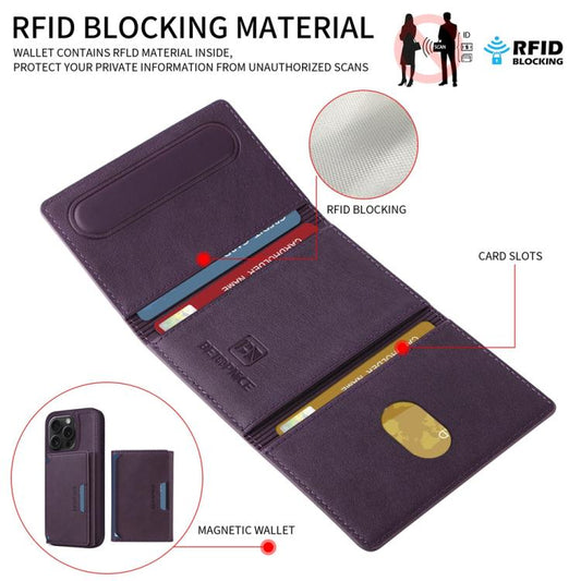 For iPhone 15 Pro BETOPNICE Horizontal Flip Detachable MagSafe Wallet Phone Case(Purple) - iPhone 15 Pro Cases by BETOPNICE | Online Shopping UK | buy2fix