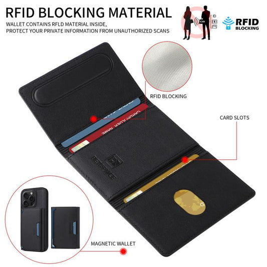 For iPhone 15 Pro BETOPNICE Horizontal Flip Detachable MagSafe Wallet Phone Case(Black) - iPhone 15 Pro Cases by BETOPNICE | Online Shopping UK | buy2fix