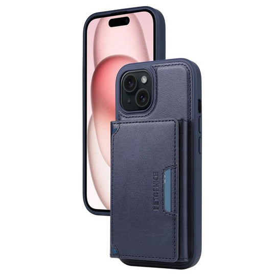 For iPhone 15 BETOPNICE Horizontal Flip Detachable MagSafe Wallet Phone Case(Blue)