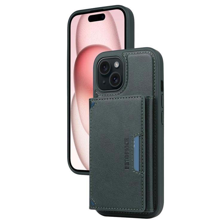For iPhone 15 BETOPNICE Horizontal Flip Detachable MagSafe Wallet Phone Case(Green) - iPhone 15 Cases by BETOPNICE | Online Shopping UK | buy2fix
