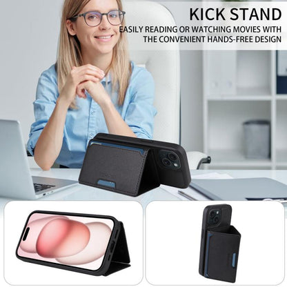 For iPhone 15 BETOPNICE Horizontal Flip Detachable MagSafe Wallet Phone Case(Black) - iPhone 15 Cases by BETOPNICE | Online Shopping UK | buy2fix