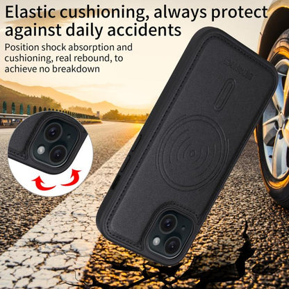 For iPhone 15 BETOPNICE Horizontal Flip Detachable MagSafe Wallet Phone Case(Black) - iPhone 15 Cases by BETOPNICE | Online Shopping UK | buy2fix