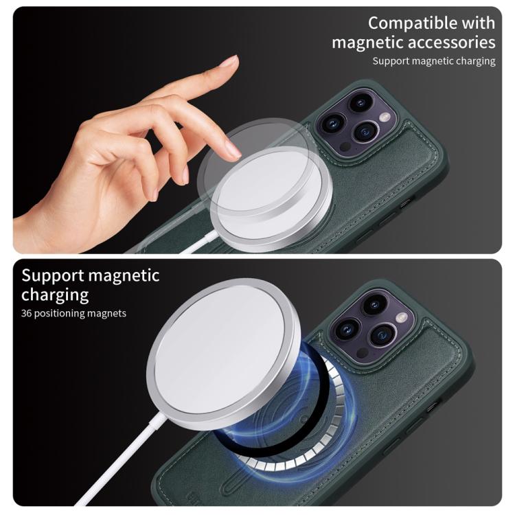 For iPhone 14 Pro Max BETOPNICE Horizontal Flip Detachable MagSafe Wallet Phone Case(Green) - iPhone 14 Pro Max Cases by BETOPNICE | Online Shopping UK | buy2fix