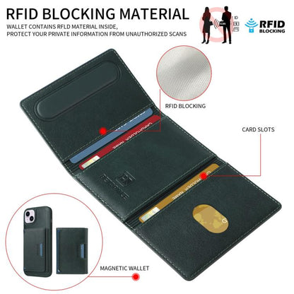 For iPhone 14 Plus BETOPNICE Horizontal Flip Detachable MagSafe Wallet Phone Case(Green) - iPhone 14 Plus Cases by BETOPNICE | Online Shopping UK | buy2fix