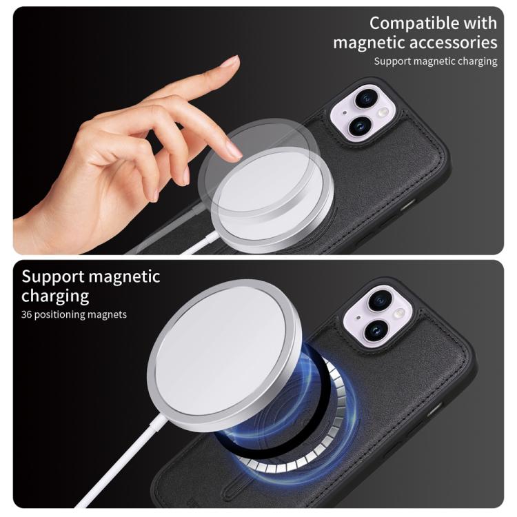 For iPhone 14 Plus BETOPNICE Horizontal Flip Detachable MagSafe Wallet Phone Case(Black) - iPhone 14 Plus Cases by BETOPNICE | Online Shopping UK | buy2fix
