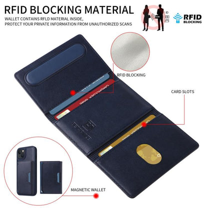 For iPhone 14 / 13 BETOPNICE Horizontal Flip Detachable MagSafe Wallet Phone Case(Blue) - iPhone 14 Cases by BETOPNICE | Online Shopping UK | buy2fix