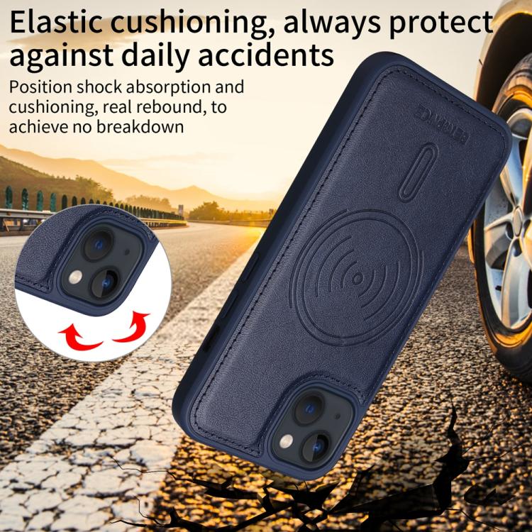 For iPhone 14 / 13 BETOPNICE Horizontal Flip Detachable MagSafe Wallet Phone Case(Blue) - iPhone 14 Cases by BETOPNICE | Online Shopping UK | buy2fix