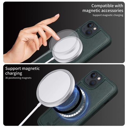 For iPhone 14 / 13 BETOPNICE Horizontal Flip Detachable MagSafe Wallet Phone Case(Green) - iPhone 14 Cases by BETOPNICE | Online Shopping UK | buy2fix