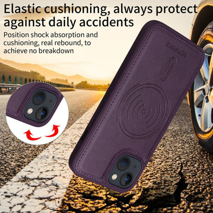 For iPhone 14 / 13 BETOPNICE Horizontal Flip Detachable MagSafe Wallet Phone Case(Purple) - iPhone 14 Cases by BETOPNICE | Online Shopping UK | buy2fix