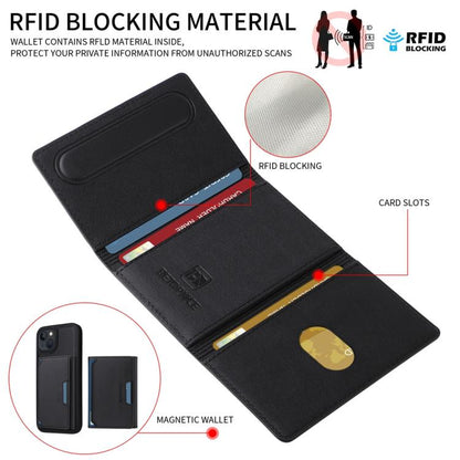 For iPhone 14 / 13 BETOPNICE Horizontal Flip Detachable MagSafe Wallet Phone Case(Black) - iPhone 14 Cases by BETOPNICE | Online Shopping UK | buy2fix