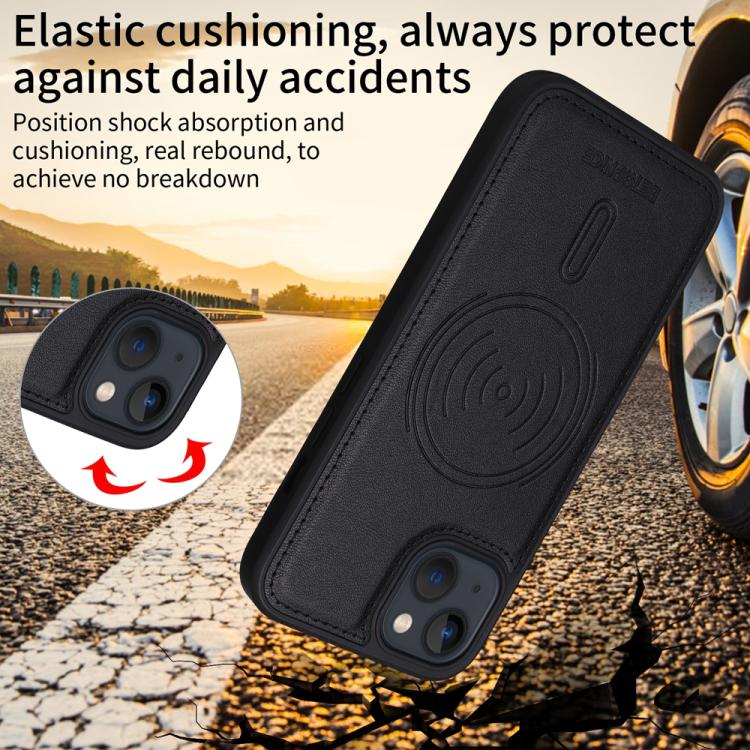 For iPhone 14 / 13 BETOPNICE Horizontal Flip Detachable MagSafe Wallet Phone Case(Black) - iPhone 14 Cases by BETOPNICE | Online Shopping UK | buy2fix