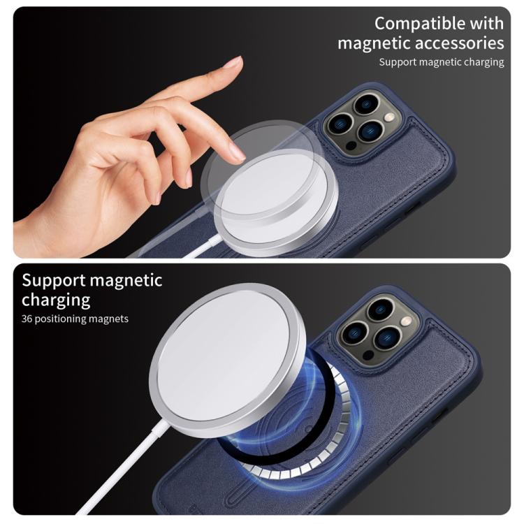 For iPhone 13 Pro Max BETOPNICE Horizontal Flip Detachable MagSafe Wallet Phone Case(Blue) - iPhone 13 Pro Max Cases by BETOPNICE | Online Shopping UK | buy2fix