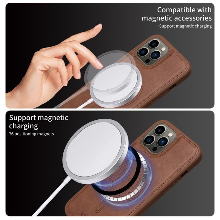 For iPhone 13 Pro Max BETOPNICE Horizontal Flip Detachable MagSafe Wallet Phone Case(Brown) - iPhone 13 Pro Max Cases by BETOPNICE | Online Shopping UK | buy2fix