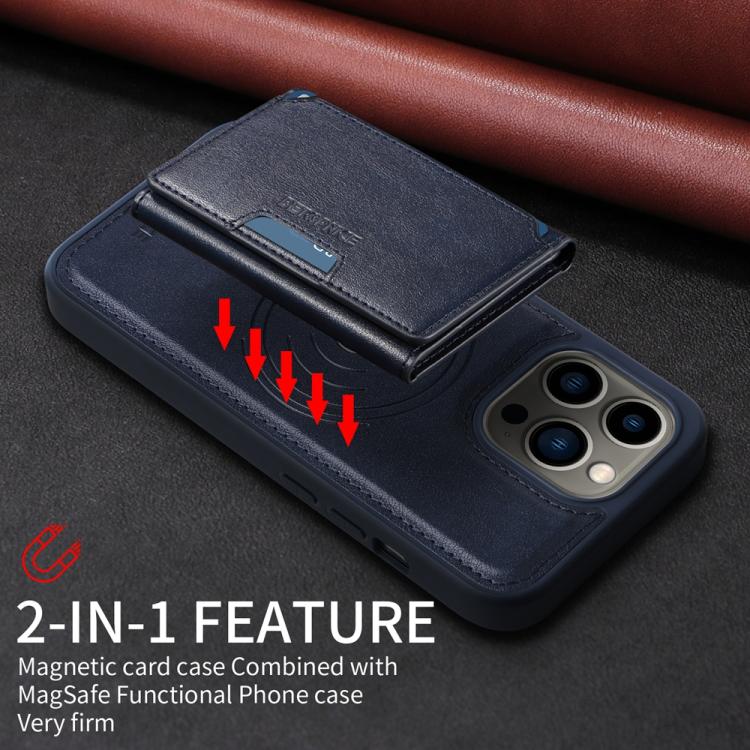 For iPhone 13 Pro BETOPNICE Horizontal Flip Detachable MagSafe Wallet Phone Case(Blue) - iPhone 13 Pro Cases by BETOPNICE | Online Shopping UK | buy2fix