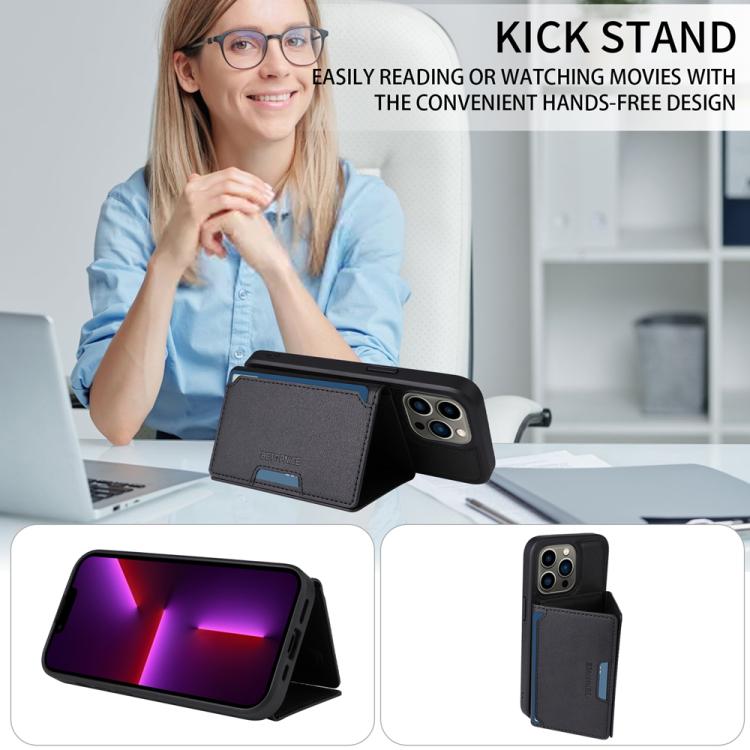 For iPhone 13 Pro BETOPNICE Horizontal Flip Detachable MagSafe Wallet Phone Case(Black) - iPhone 13 Pro Cases by BETOPNICE | Online Shopping UK | buy2fix