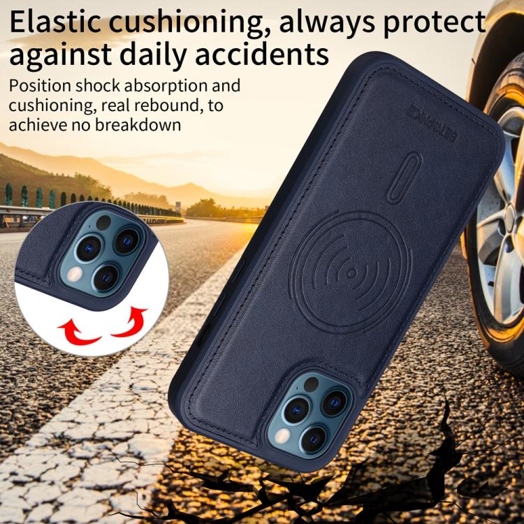 For iPhone 12 Pro Max BETOPNICE Horizontal Flip Detachable MagSafe Wallet Phone Case(Blue) - iPhone 12 Pro Max Cases by BETOPNICE | Online Shopping UK | buy2fix