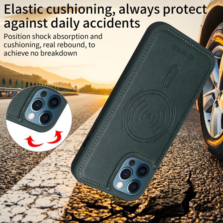 For iPhone 12 Pro Max BETOPNICE Horizontal Flip Detachable MagSafe Wallet Phone Case(Green) - iPhone 12 Pro Max Cases by BETOPNICE | Online Shopping UK | buy2fix