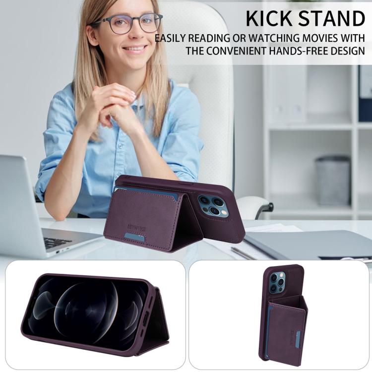 For iPhone 12 Pro Max BETOPNICE Horizontal Flip Detachable MagSafe Wallet Phone Case(Purple) - iPhone 12 Pro Max Cases by BETOPNICE | Online Shopping UK | buy2fix