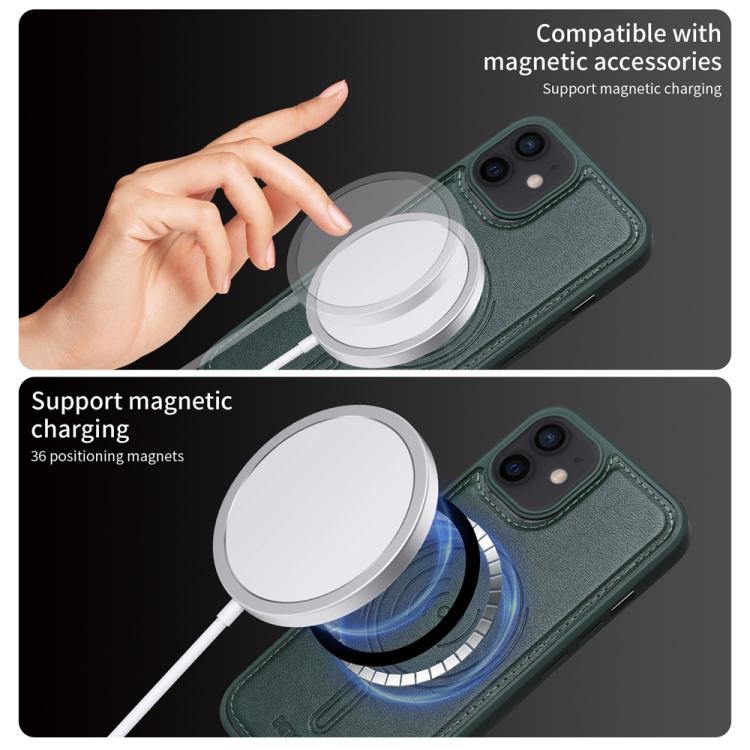 For iPhone 12 / 12 Pro BETOPNICE Horizontal Flip Detachable MagSafe Wallet Phone Case(Green) - iPhone 12 / 12 Pro Cases by BETOPNICE | Online Shopping UK | buy2fix