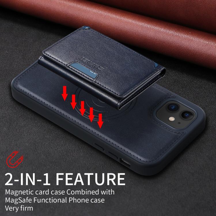 For iPhone 11 BETOPNICE Horizontal Flip Detachable MagSafe Wallet Phone Case(Blue) - iPhone 11 Cases by BETOPNICE | Online Shopping UK | buy2fix