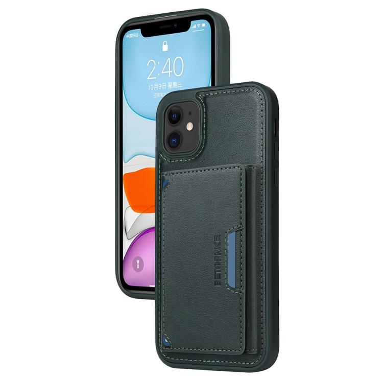 For iPhone 11 BETOPNICE Horizontal Flip Detachable MagSafe Wallet Phone Case(Green) - iPhone 11 Cases by BETOPNICE | Online Shopping UK | buy2fix