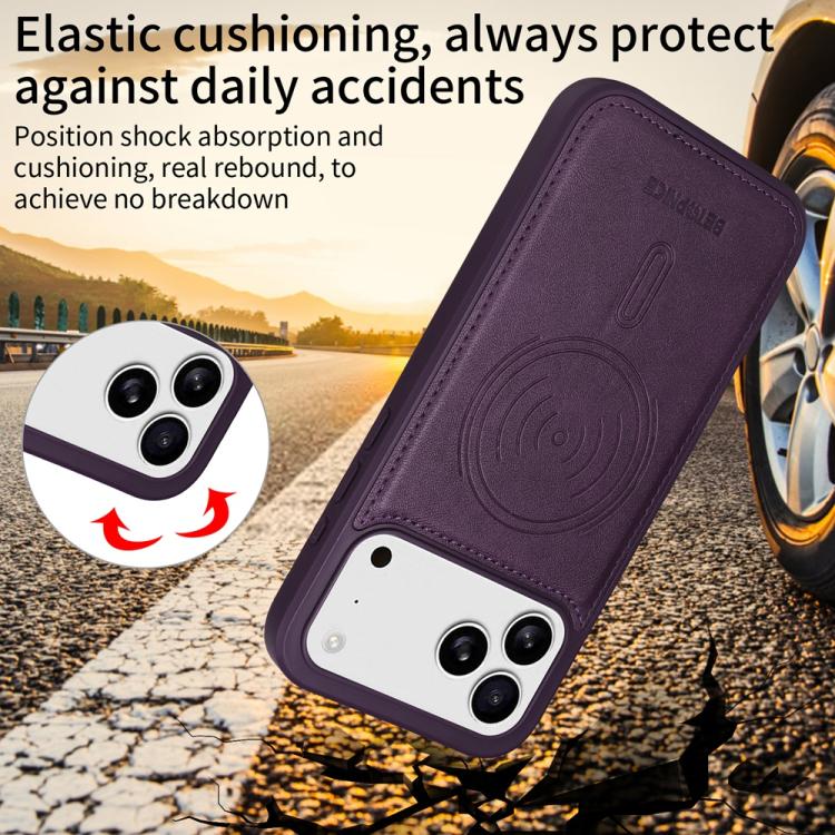 For iPhone 17 Pro Max BETOPNICE Horizontal Flip Detachable MagSafe Wallet Phone Case(Purple) - iPhone 17 Pro Max Cases by BETOPNICE | Online Shopping UK | buy2fix