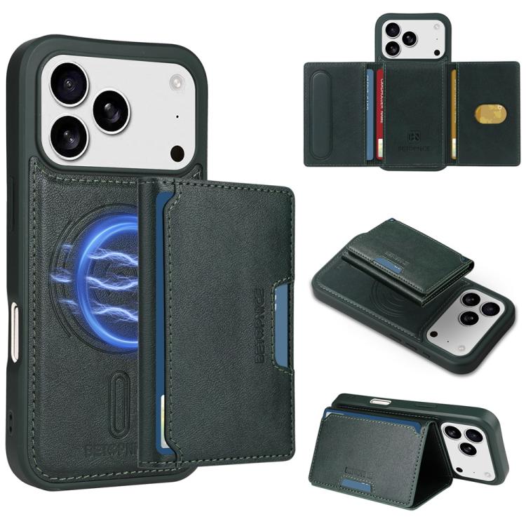 For iPhone 17 Pro BETOPNICE Horizontal Flip Detachable MagSafe Wallet Phone Case(Green) - iPhone 17 Pro Cases by BETOPNICE | Online Shopping UK | buy2fix