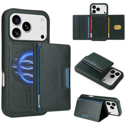 For iPhone 17 Pro BETOPNICE Horizontal Flip Detachable MagSafe Wallet Phone Case(Green) - iPhone 17 Pro Cases by BETOPNICE | Online Shopping UK | buy2fix