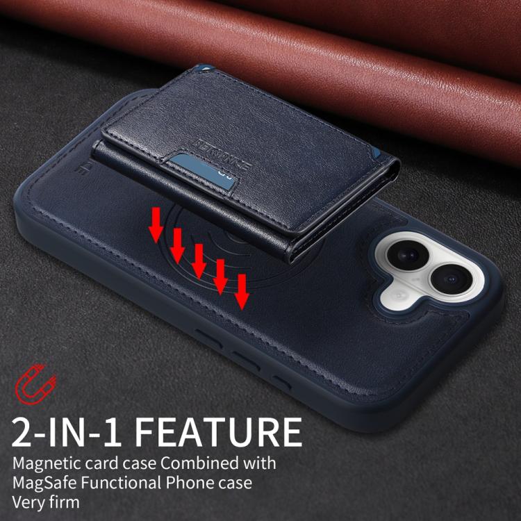 For iPhone 17 BETOPNICE Horizontal Flip Detachable MagSafe Wallet Phone Case(Blue) - iPhone 17 Cases by BETOPNICE | Online Shopping UK | buy2fix