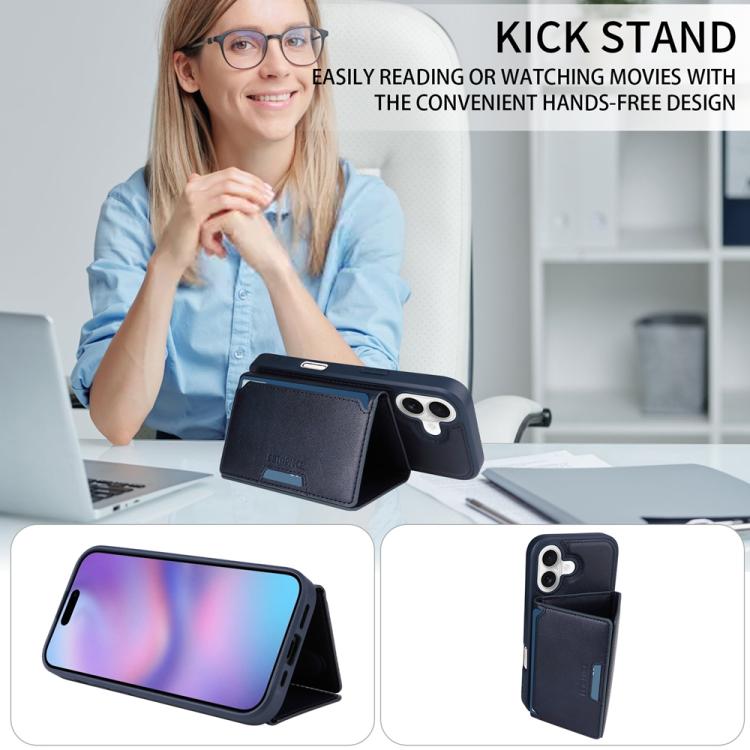 For iPhone 17 BETOPNICE Horizontal Flip Detachable MagSafe Wallet Phone Case(Blue) - iPhone 17 Cases by BETOPNICE | Online Shopping UK | buy2fix