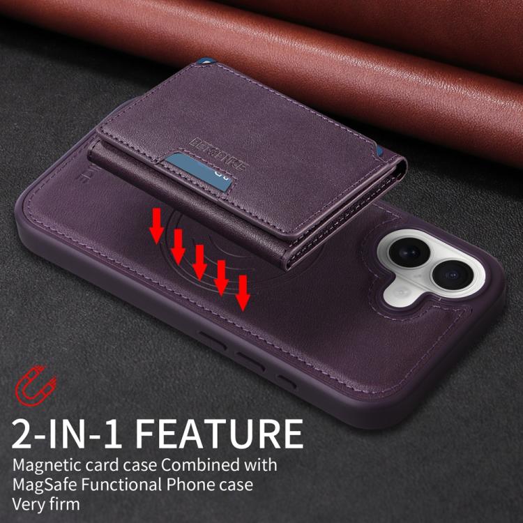 For iPhone 17 BETOPNICE Horizontal Flip Detachable MagSafe Wallet Phone Case(Purple) - iPhone 17 Cases by BETOPNICE | Online Shopping UK | buy2fix