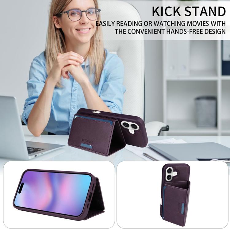 For iPhone 17 BETOPNICE Horizontal Flip Detachable MagSafe Wallet Phone Case(Purple) - iPhone 17 Cases by BETOPNICE | Online Shopping UK | buy2fix