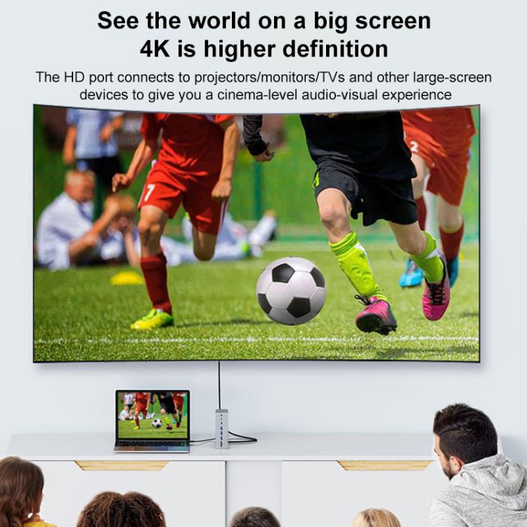 BYL2428 13 in 1 USB-C / Type-C HUB Adapter Docking Station Support 4K PD100W(Grey) - USB HUB by buy2fix | Online Shopping UK | buy2fix