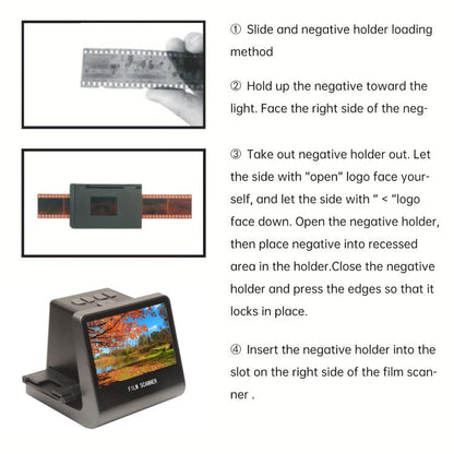 Tonivent TON170 22 Mega Pixels 5 inch HD Screen Film Scanner, Plug:UK Plug(Black) - Portable Scanner by buy2fix | Online Shopping UK | buy2fix