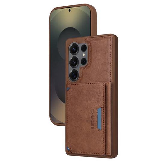 For Samsung Galaxy S25 Ultra 5G BETOPNICE Horizontal Flip Detachable MagSafe Wallet Phone Case(Brown)