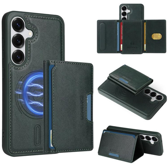 For Samsung Galaxy S25 5G BETOPNICE Horizontal Flip Detachable MagSafe Wallet Phone Case(Green)
