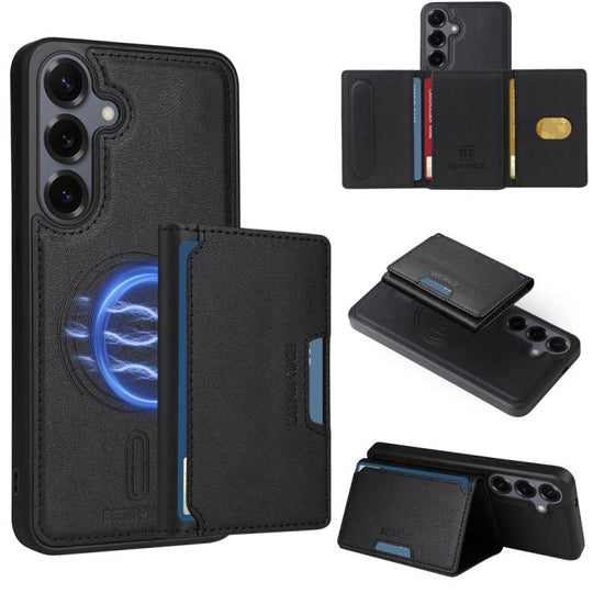 For Samsung Galaxy S25+ 5G BETOPNICE Horizontal Flip Detachable MagSafe Wallet Phone Case(Black)