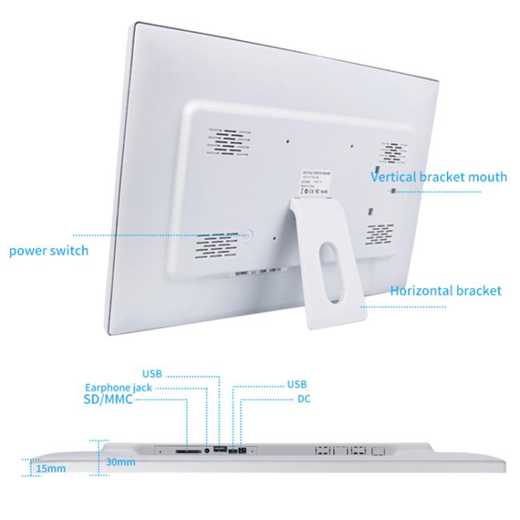 21.5 inch LCD Display Cloud Photo Frame 1G+32GB 3326C Quad-Core CPU Android 7.0, Plug:AU Plug(White) - 15 inch Above by buy2fix | Online Shopping UK | buy2fix