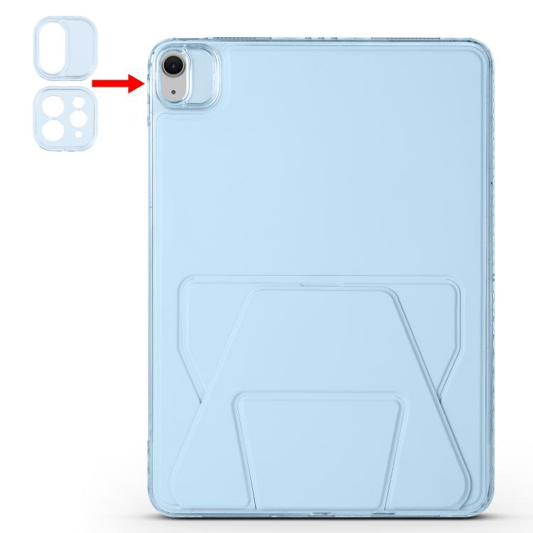For iPad Air 13 2024 / 2025 Folding Magnetic Holder Acrylic Leather Back Tablet Case(Sky Blue) - iPad Air 13 2025 / 2024 Cases by buy2fix | Online Shopping UK | buy2fix