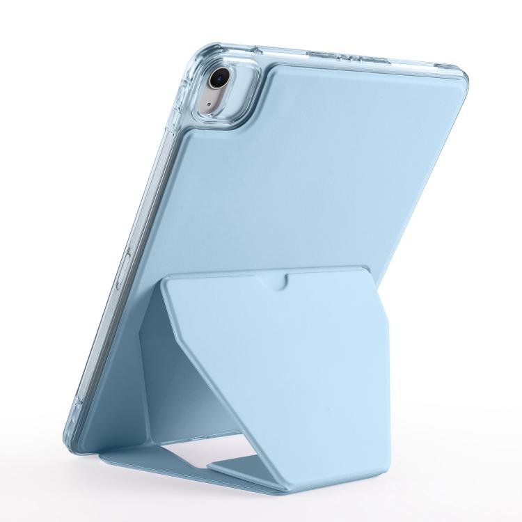 For iPad Air 13 2024 / 2025 Folding Magnetic Holder Acrylic Leather Back Tablet Case(Sky Blue) - iPad Air 13 2025 / 2024 Cases by buy2fix | Online Shopping UK | buy2fix