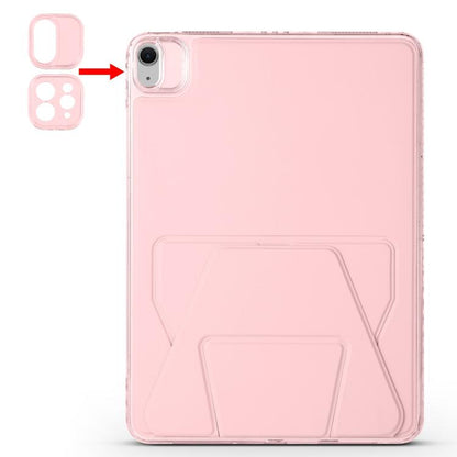 For iPad Air 13 2024 / 2025 Folding Magnetic Holder Acrylic Leather Back Tablet Case(Pink) - iPad Air 13 2025 / 2024 Cases by buy2fix | Online Shopping UK | buy2fix