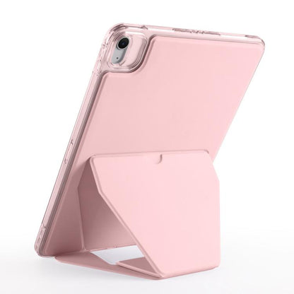For iPad Air 13 2024 / 2025 Folding Magnetic Holder Acrylic Leather Back Tablet Case(Pink) - iPad Air 13 2025 / 2024 Cases by buy2fix | Online Shopping UK | buy2fix